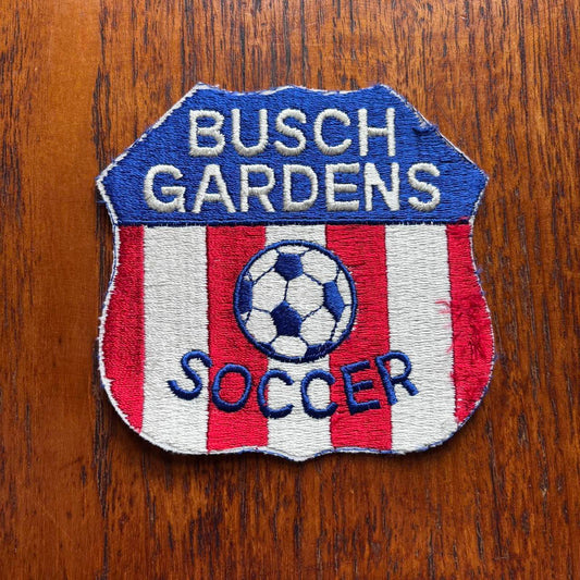 Vintage 90s USA Busch Gardens soccer club theme park large embroidered patch