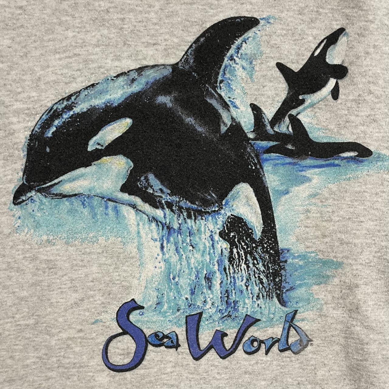 Vintage 90s USA Sea World Shamu orca whale theme park graphic sweatshirt