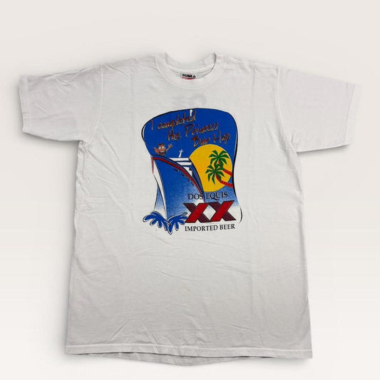 Vintage 90s USA Dos Equis beer Princess cruises bar hop souvenir t-shirt
