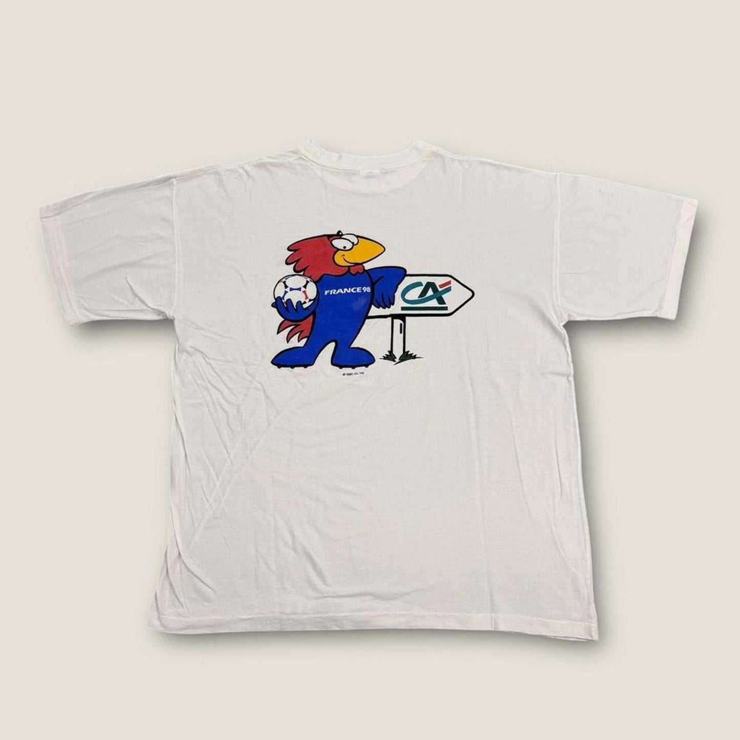 Vintage France 98 World Cup football tournament footix mascot t-shirt
