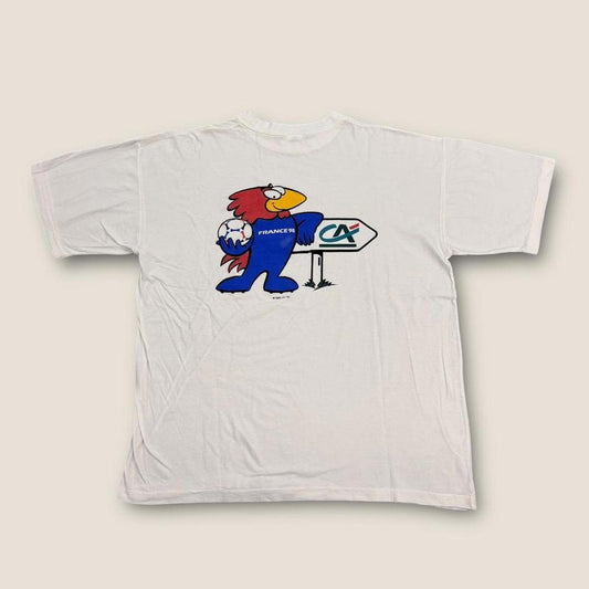 Vintage France 98 World Cup football tournament footix mascot t-shirt