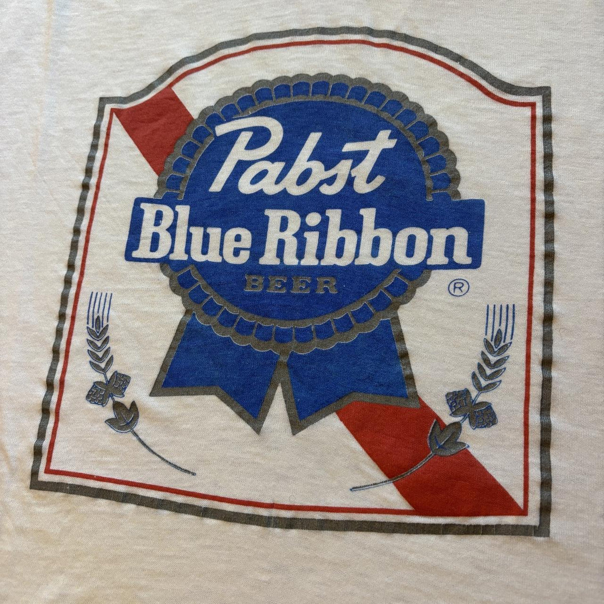 Vintage 90s USA Pabst blue ribbon beer ringer t-shirt