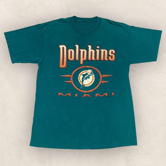 Vintage 90s USA Miami Dolphins NFL American Football graphic t-shirt