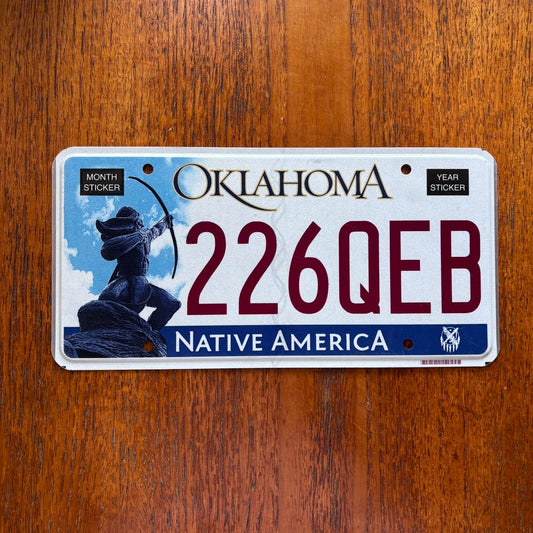 Vintage 90s USA Oklahoma native America license plate