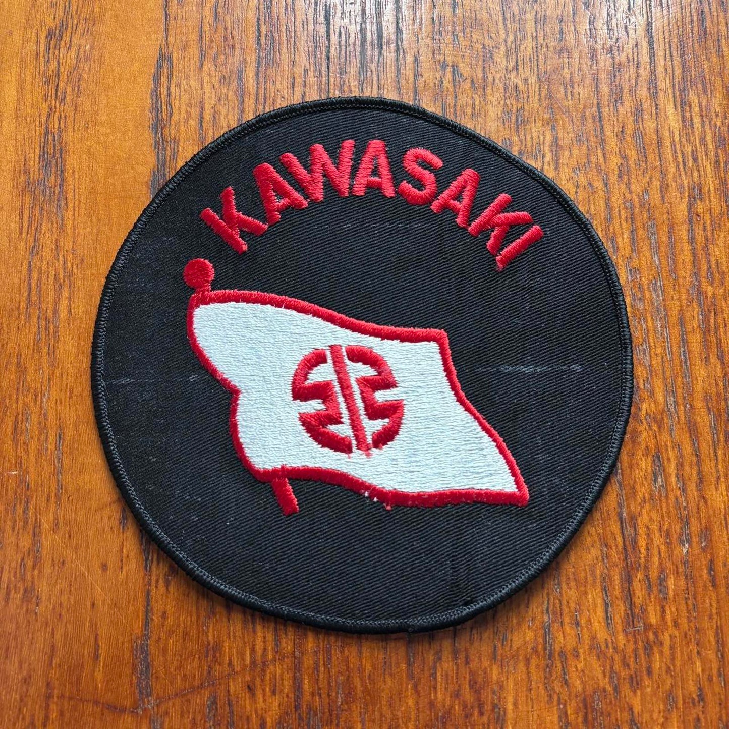 Vintage 90s USA Kawasaki motorcycles automobile large embroidered patch