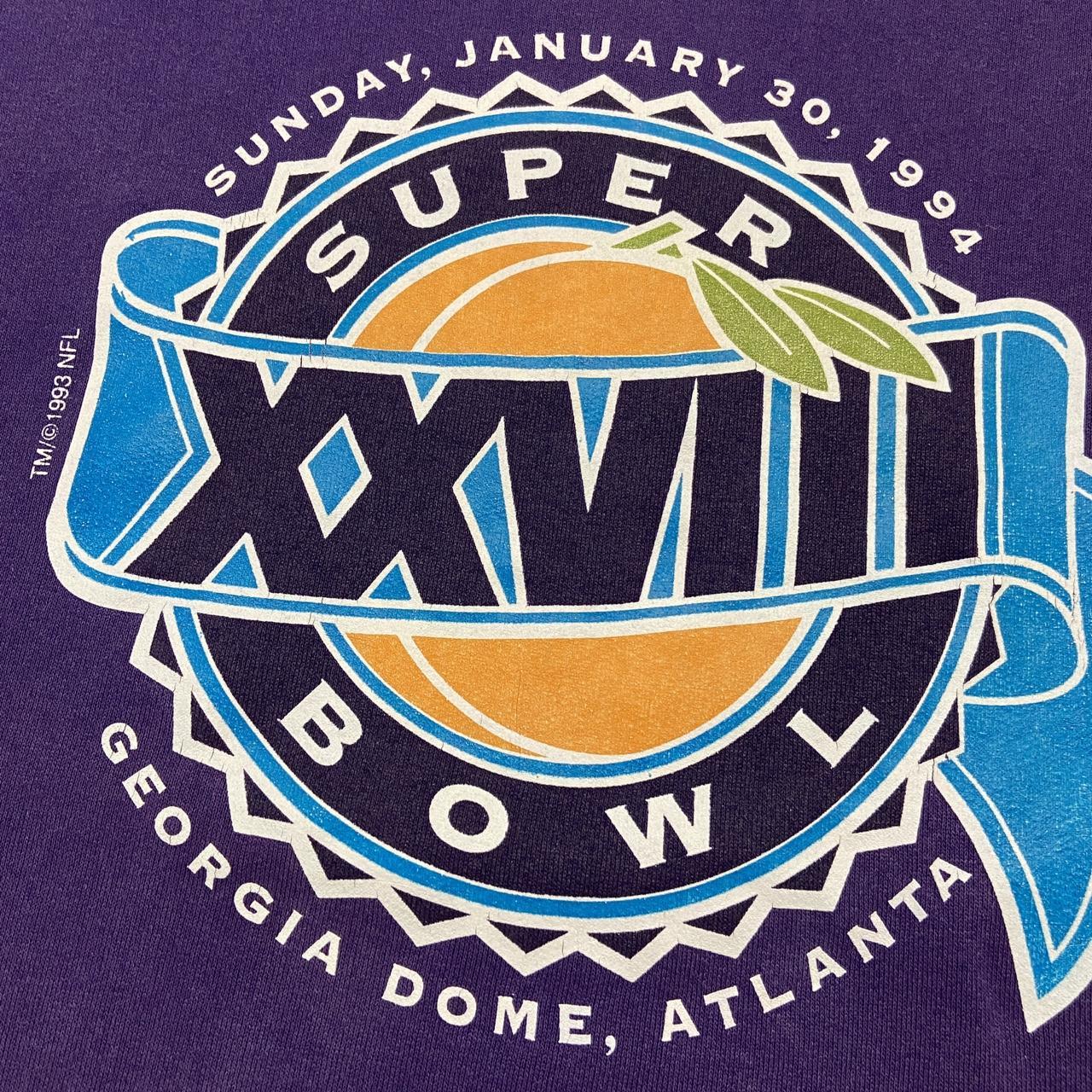 Vintage 90s USA Super Bowl 28 Georgia Dome Atlanta NFL American Football promotional graphic sweatshirt