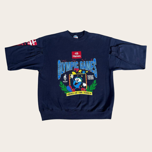 Vintage 90s USA Atlanta Olympic Games  mascot summer games athletics sweatshirt