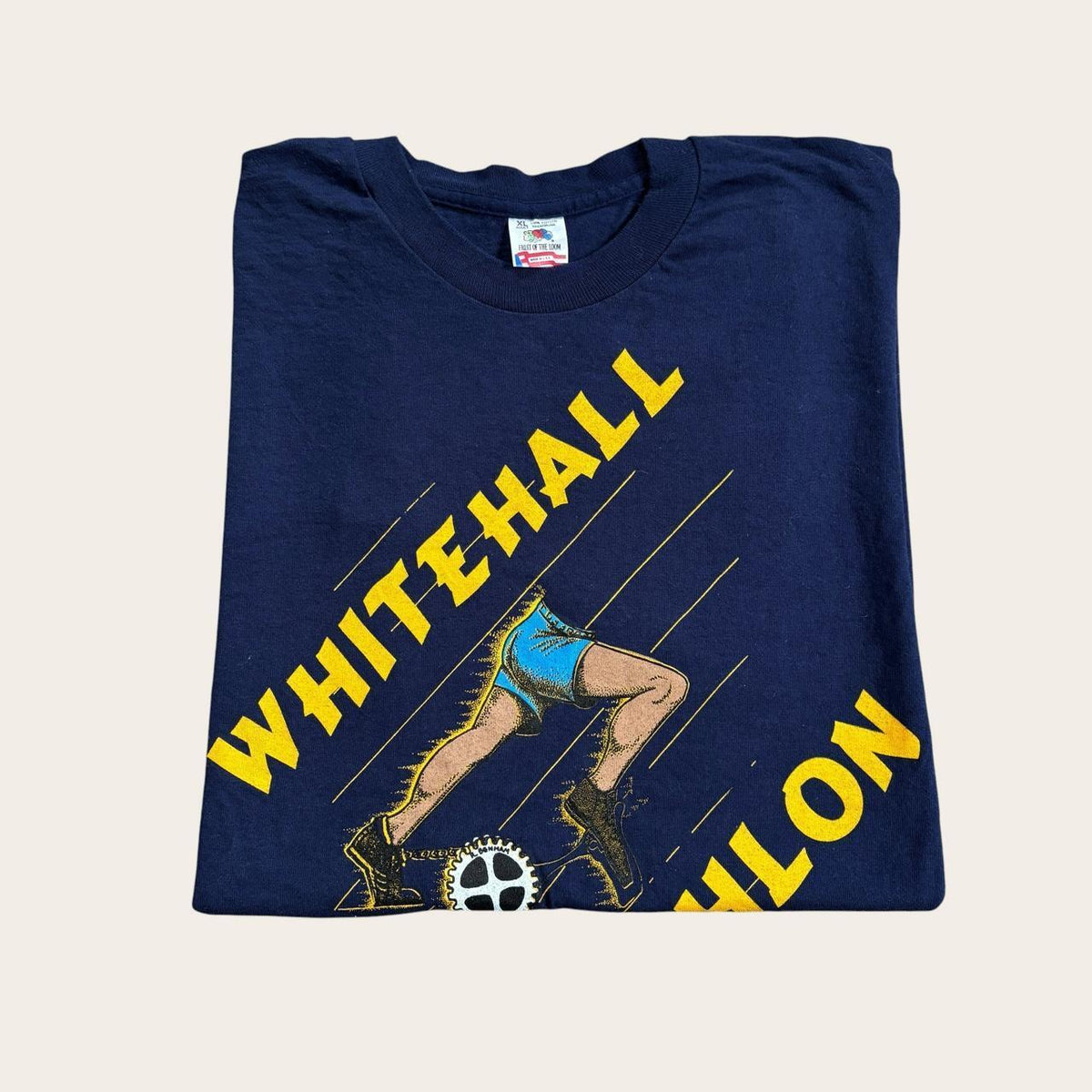 Vintage 90s USA Whitehall duathlon Michigan cycling running t-shirt