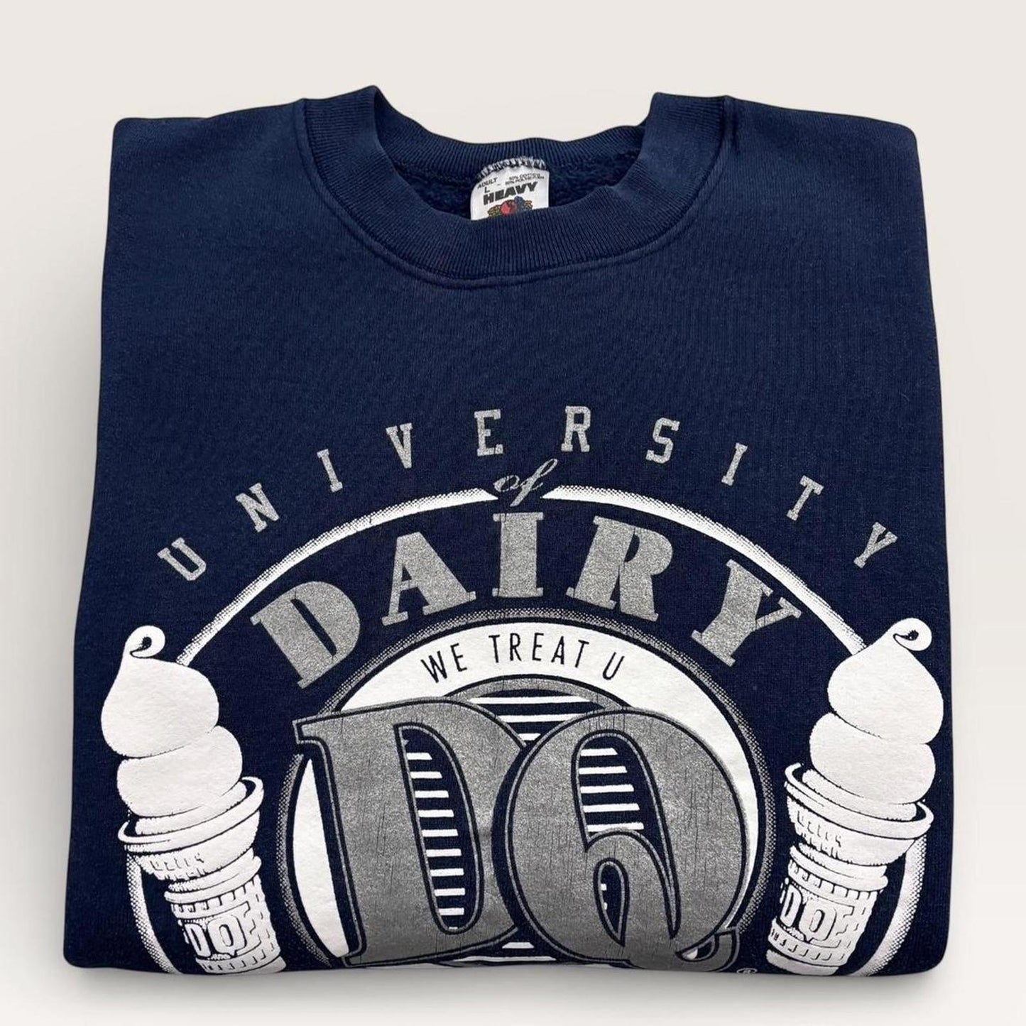 Vintage 90s USA university of Dairy Queen ice cream varsity sweatshirt