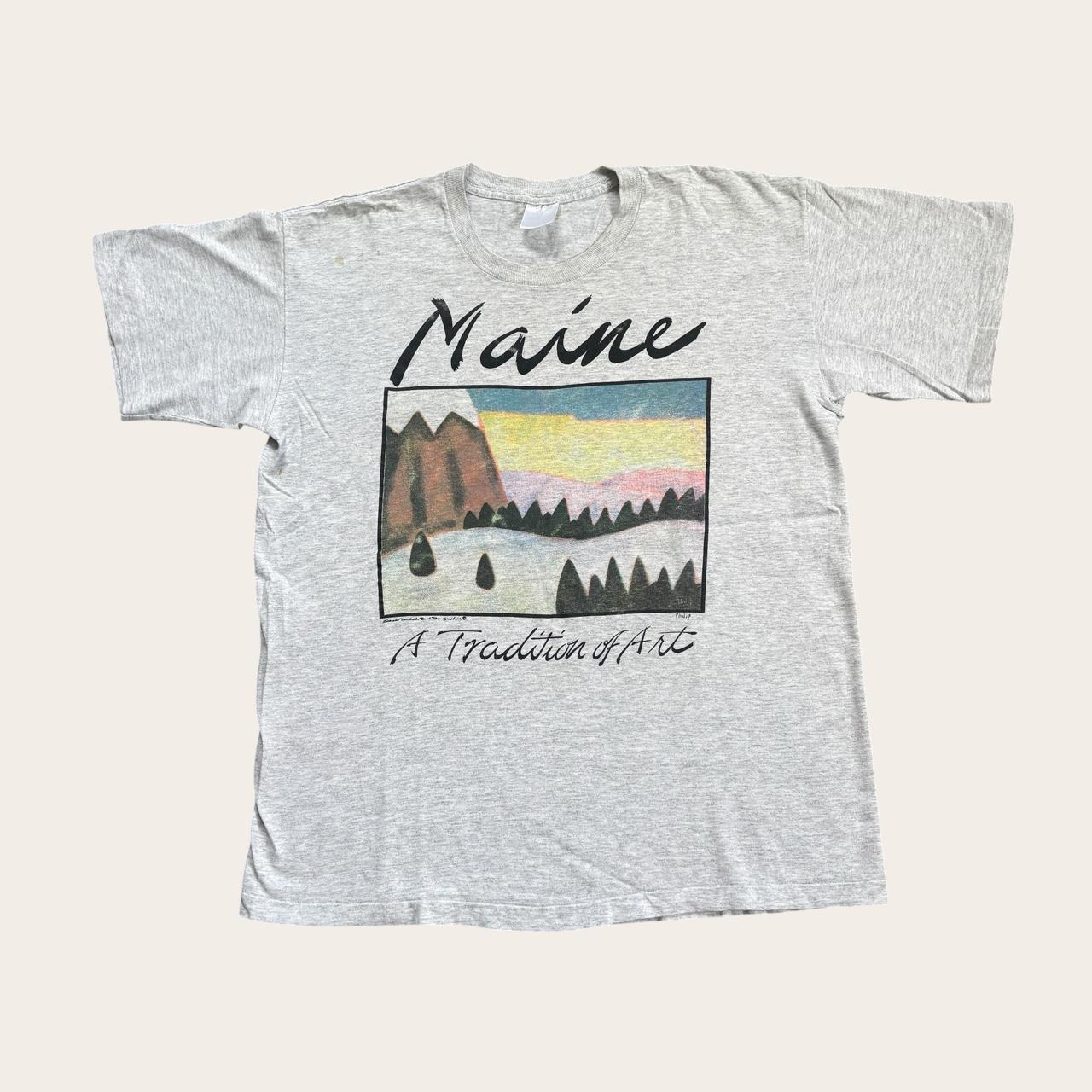 Vintage 90s USA Maine a tradition of art landscape artwork t-shirt