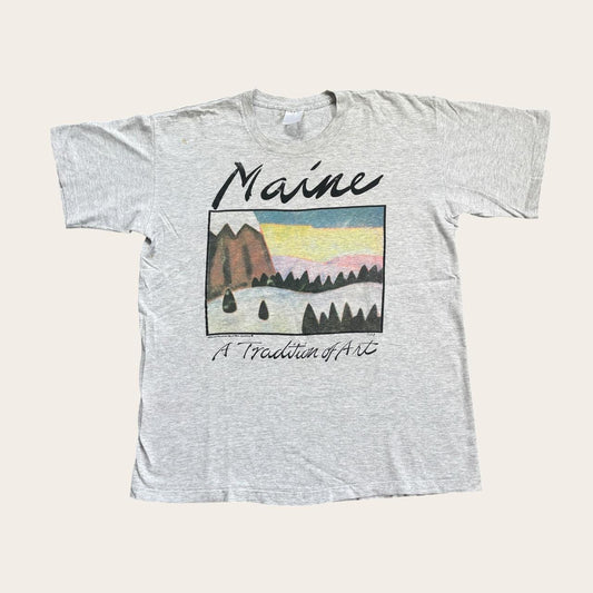Vintage 90s USA Maine a tradition of art landscape artwork t-shirt