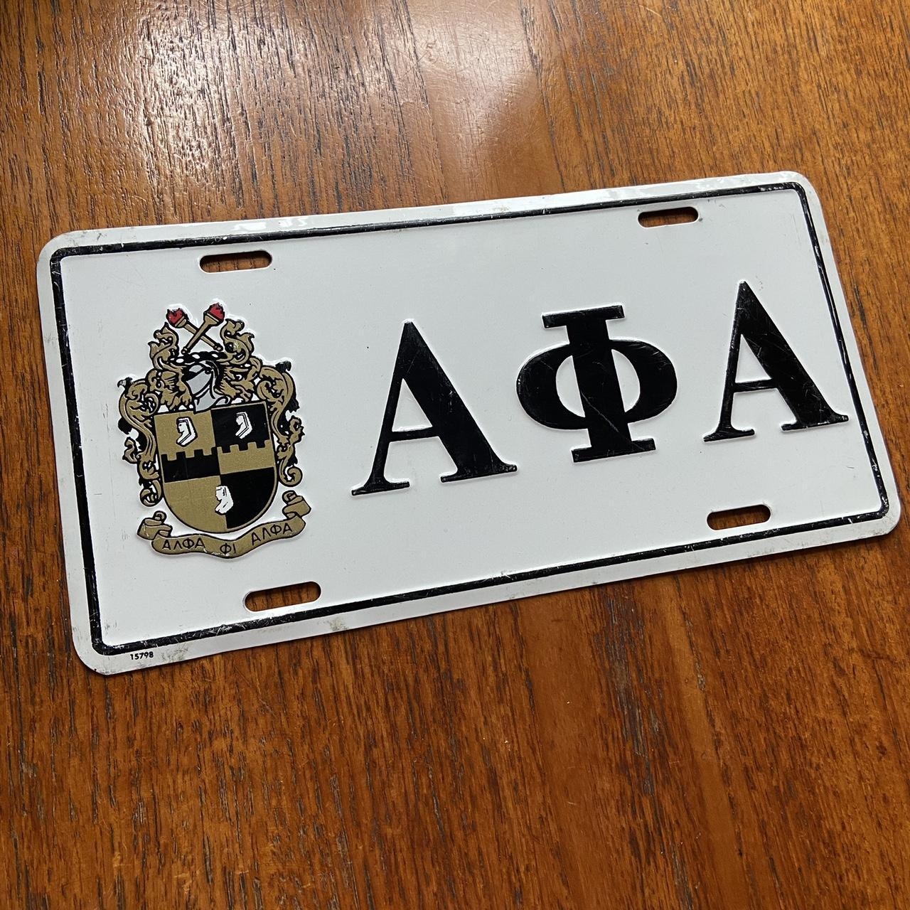 Vintage 90s USA Alpha Phi Alpha fraternity university varsity American license plate