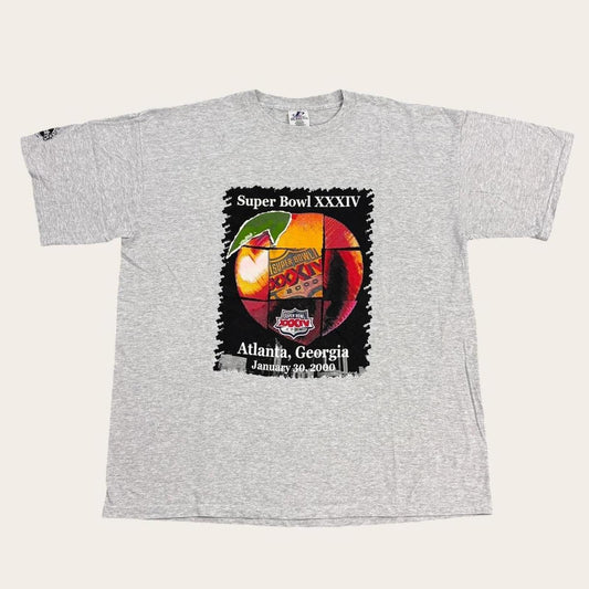 Vintage Y2K Super Bowl 34 Atlanta NFL American Football graphic t-shirt