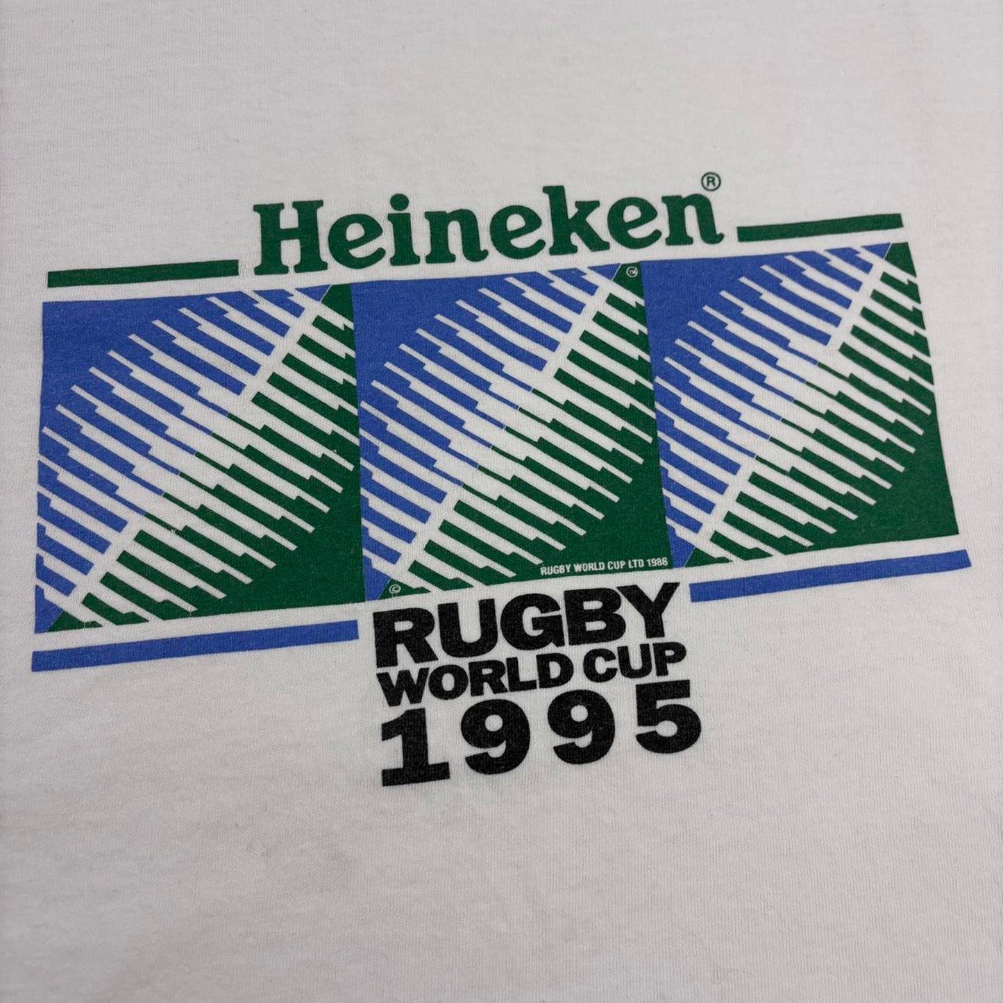 Vintage Rugby World Cup tournament 1995 Heineken beer graphic t-shirt