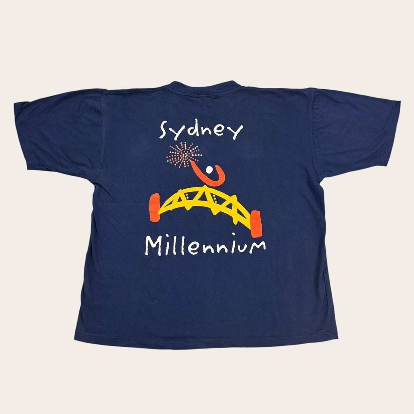Vintage Y2K Sydney Australia millennium celebration fireworks souvenir t-shirt