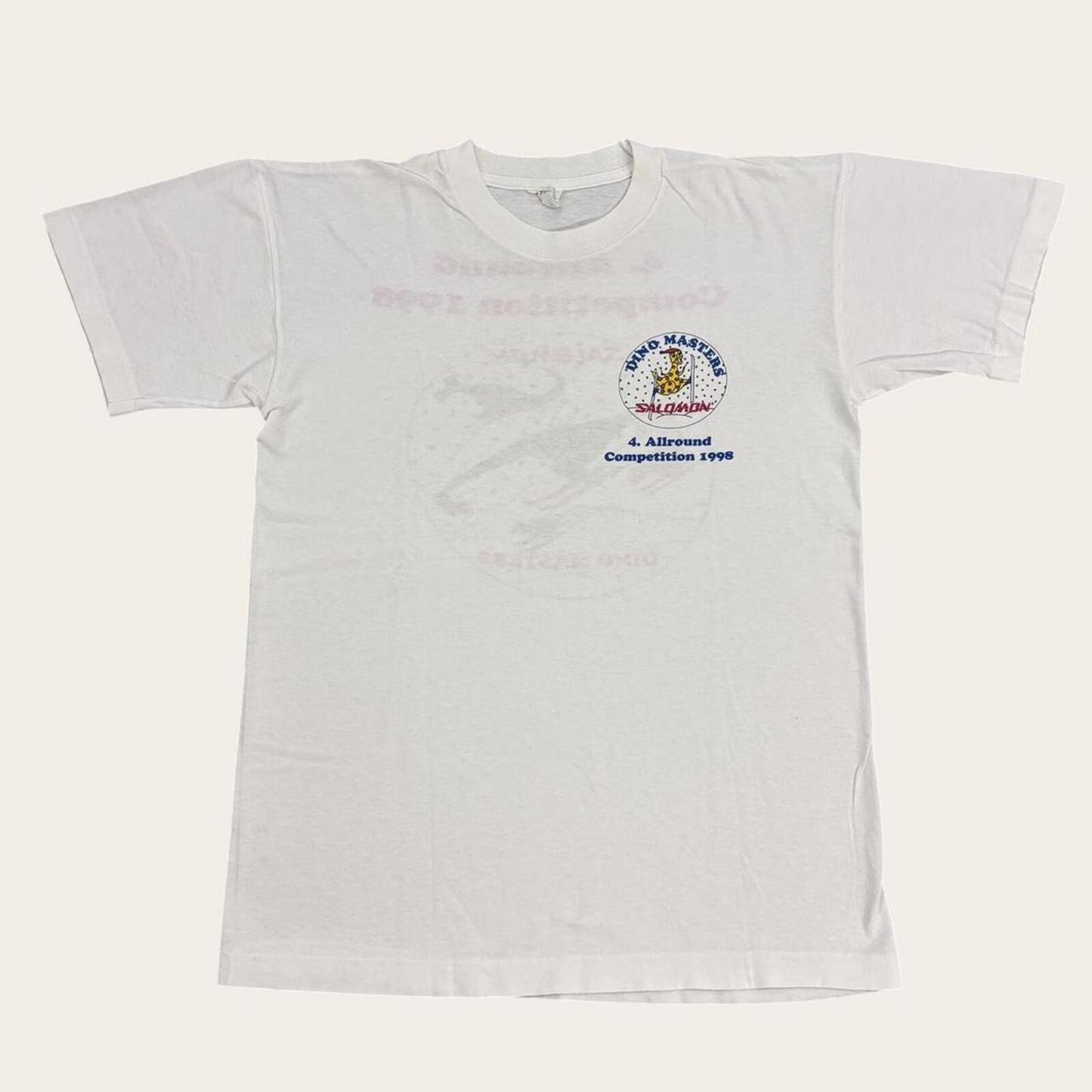 Vintage 90s Salomon dino masters completion winter snow sports skiing t-shirt