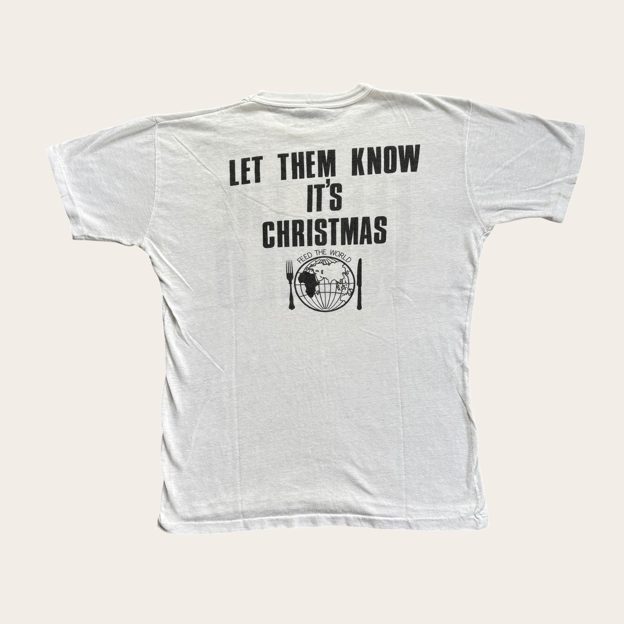 Vintage 80s Band Aid charity feed the world promotional music t-shirt
