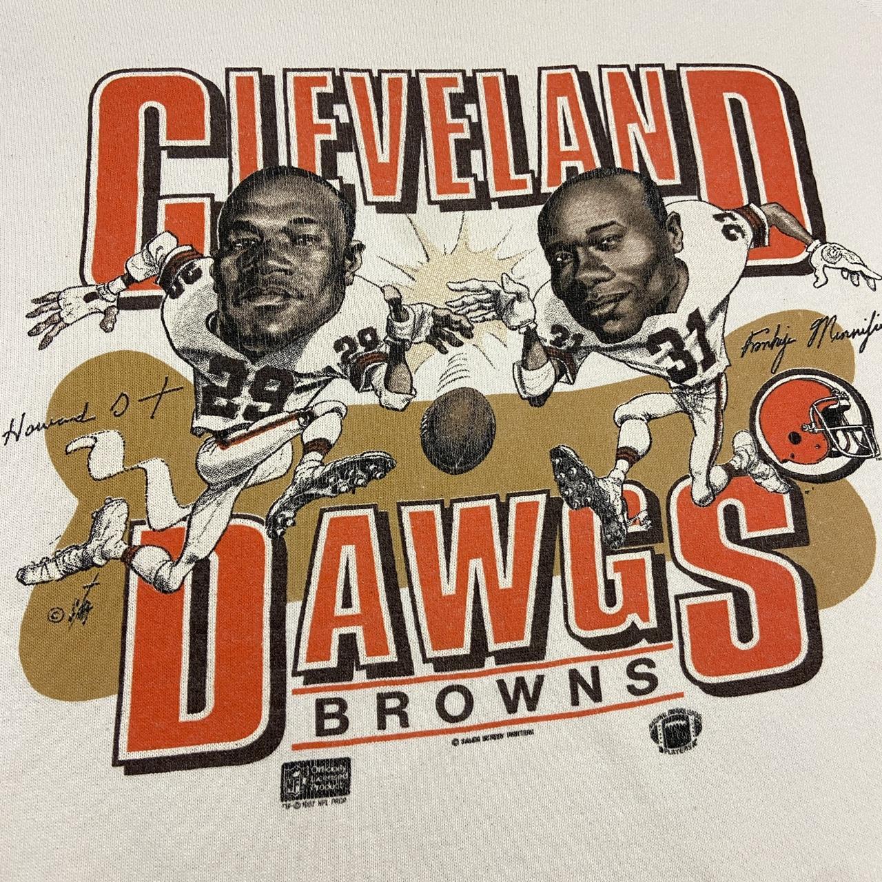 Vintage 90s USA Cleveland Browns NFL American Football Dawgs graphic sweatshirt