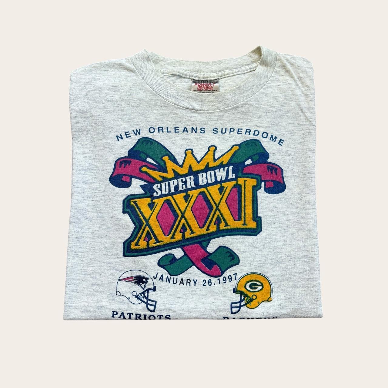Vintage 90s USA Super Bowl 31 NFL American Football Patriots Packers t-shirt