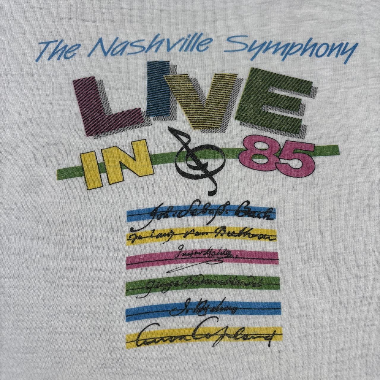 Vintage 80s USA Nashville Symphony live in ‘85 Tennessee classical music t-shirt