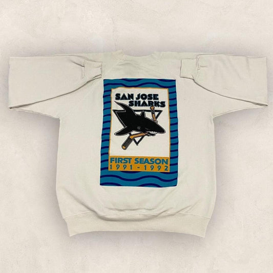 Vintage 90s USA San Jose Sharks NHL ice hockey California graphic sweatshirt