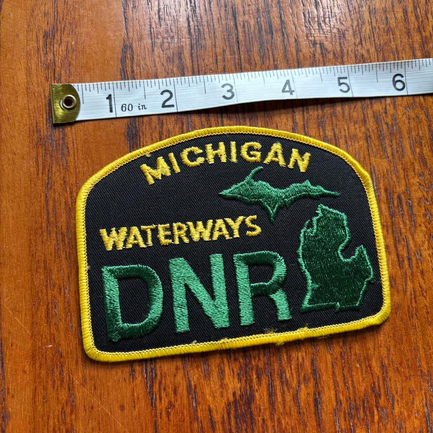 Vintage 90s USA Michigan waterways natural resources large embroidered patch