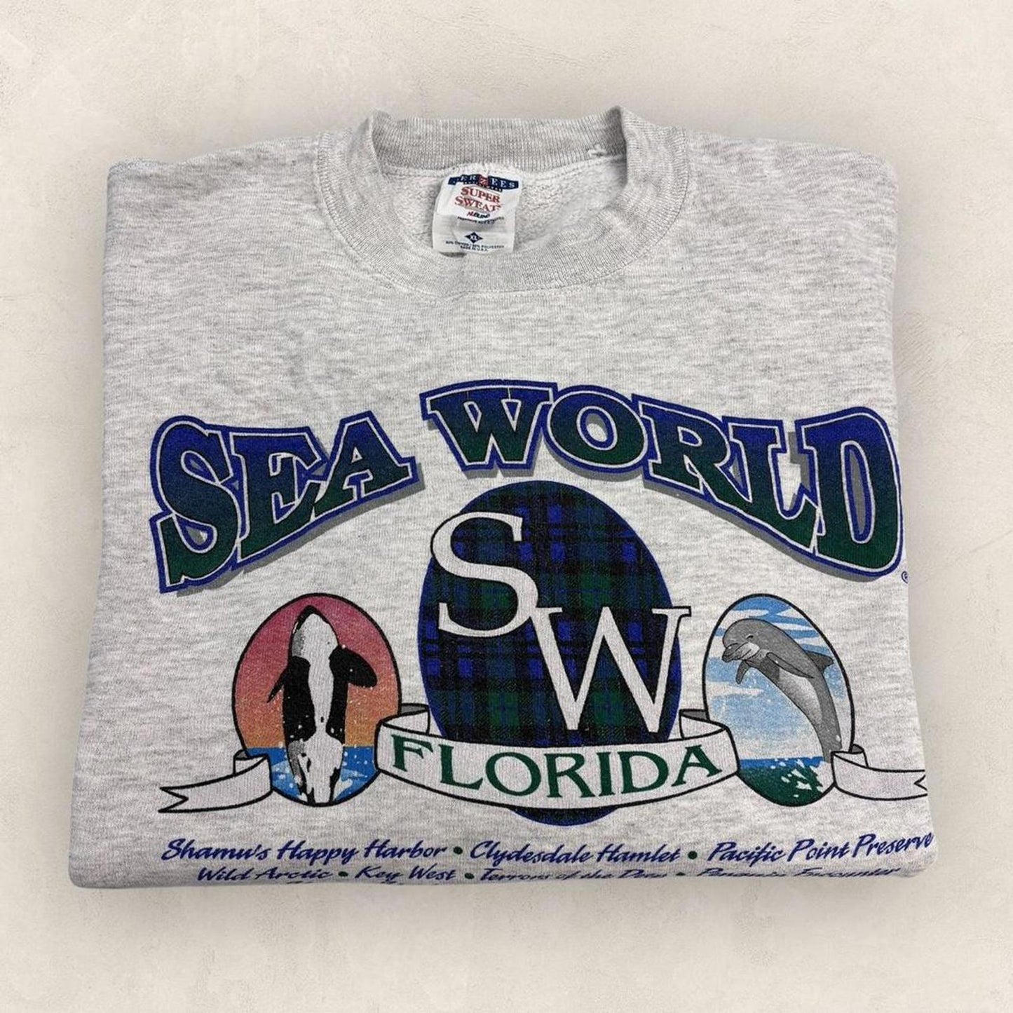 Vintage 90s USA Sea World Florida theme park Shamu souvenir sweatshirt