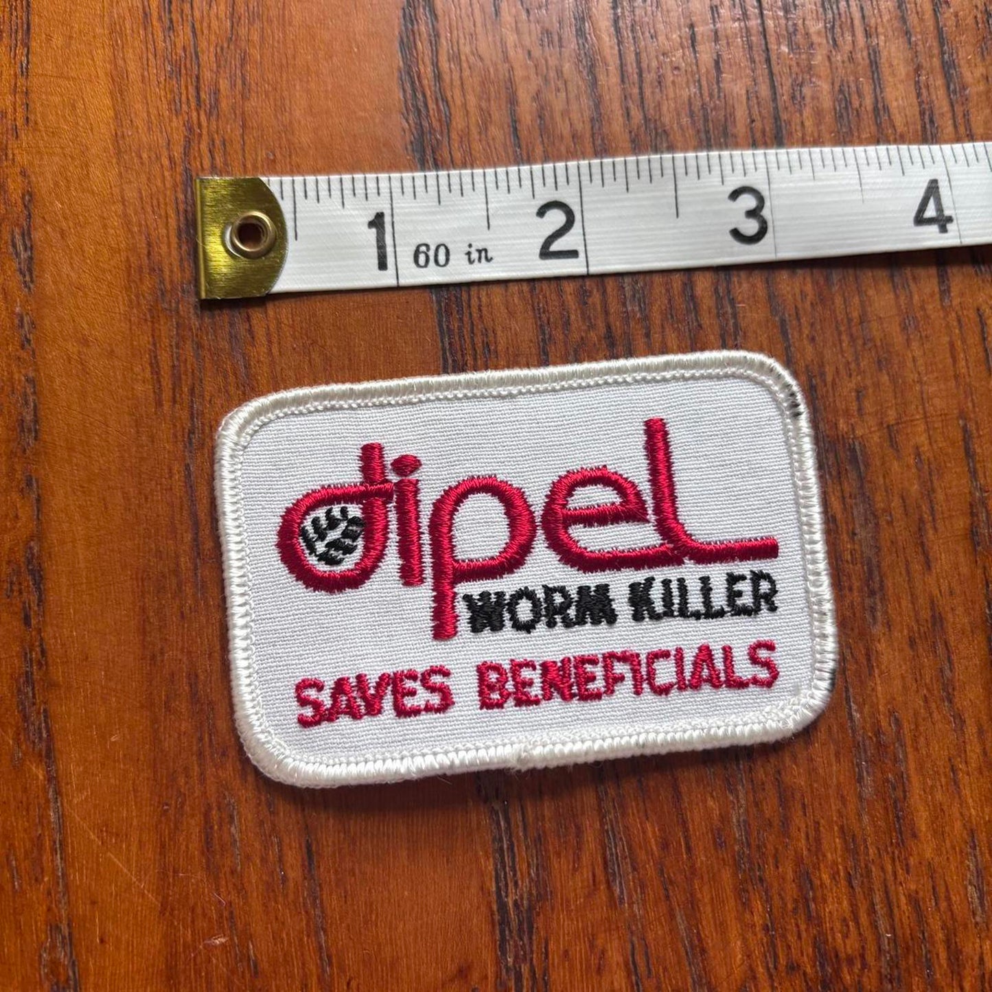 Vintage 90s USA Dipel worm killer agriculture embroidered patch