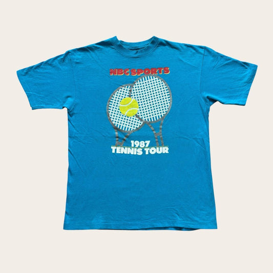 Vintage 80s USA NBC Sports tennis tour ‘87 French Open Wimbledon t-shirt