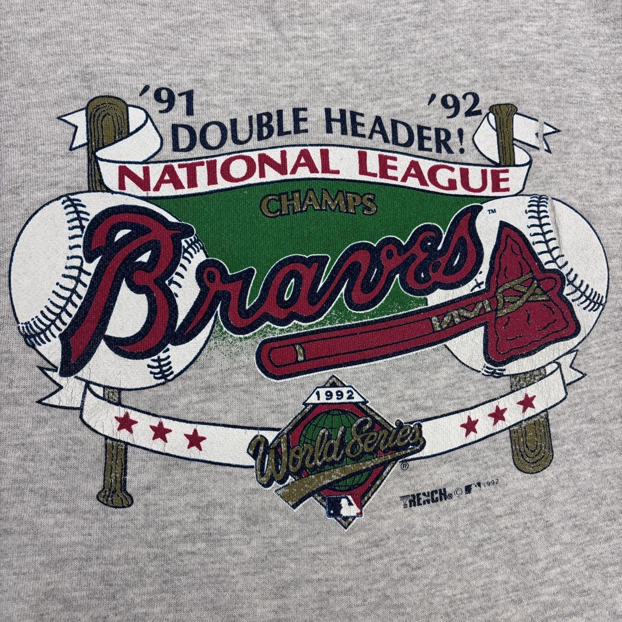 Vintage 90s USA Atlanta Braves MLB baseball World Series champions graphic sweatshirt