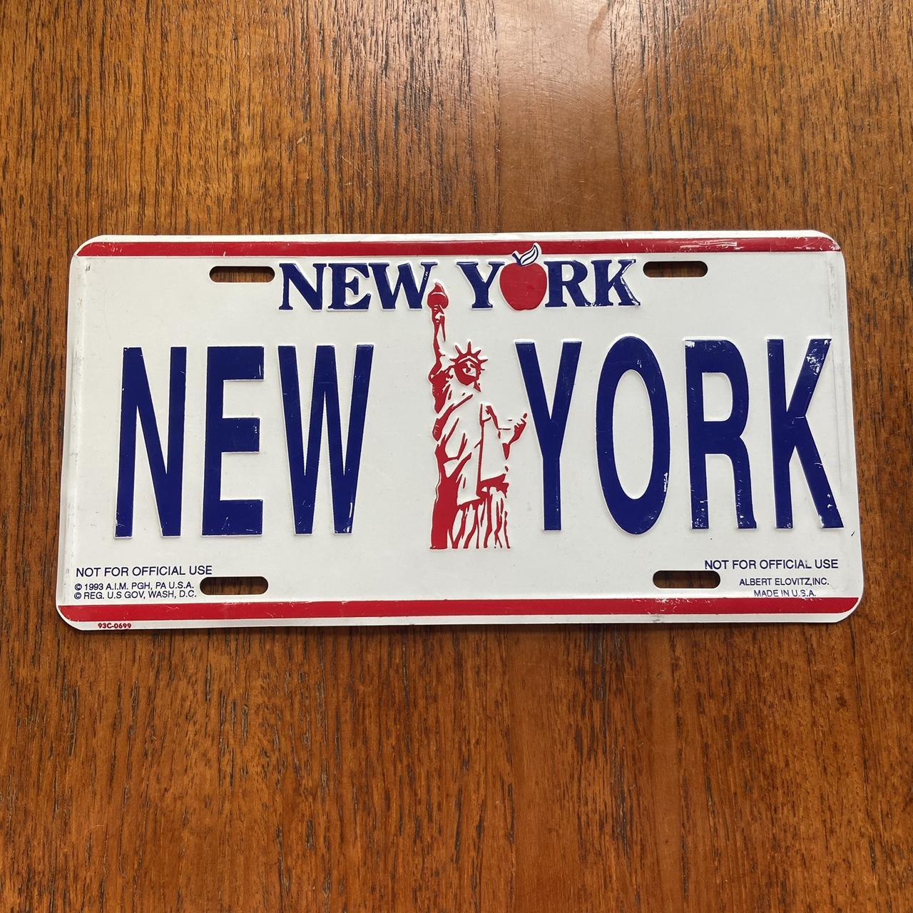 Vintage 90s USA New York Statue of Liberty NY souvenir American license plate