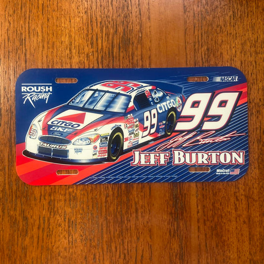 Vintage Y2K USA NASCAR Jeff Burton motorsport Ford racing team American license plate