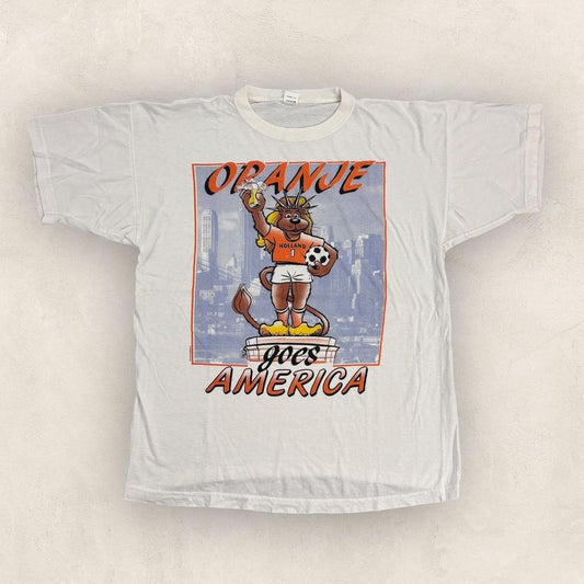 Vintage 90s USA World Cup 94 football tournament team Netherlands graphic t-shirt