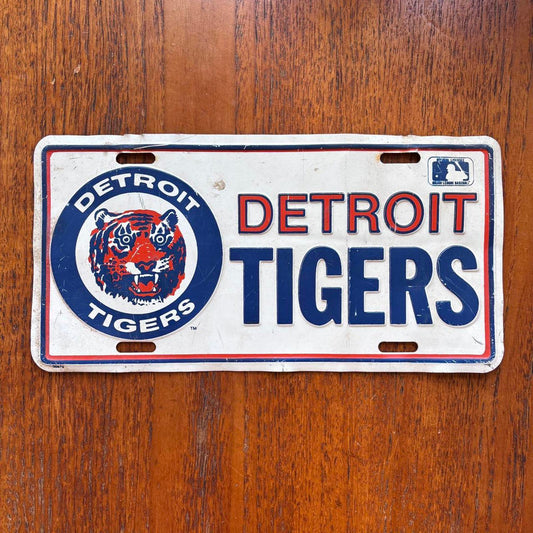 Vintage 90s USA Detroit Tigers MLB baseball promotional American license plate