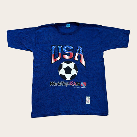 Vintage USA World Cup ‘94 football tournament blue dyed t-shirt