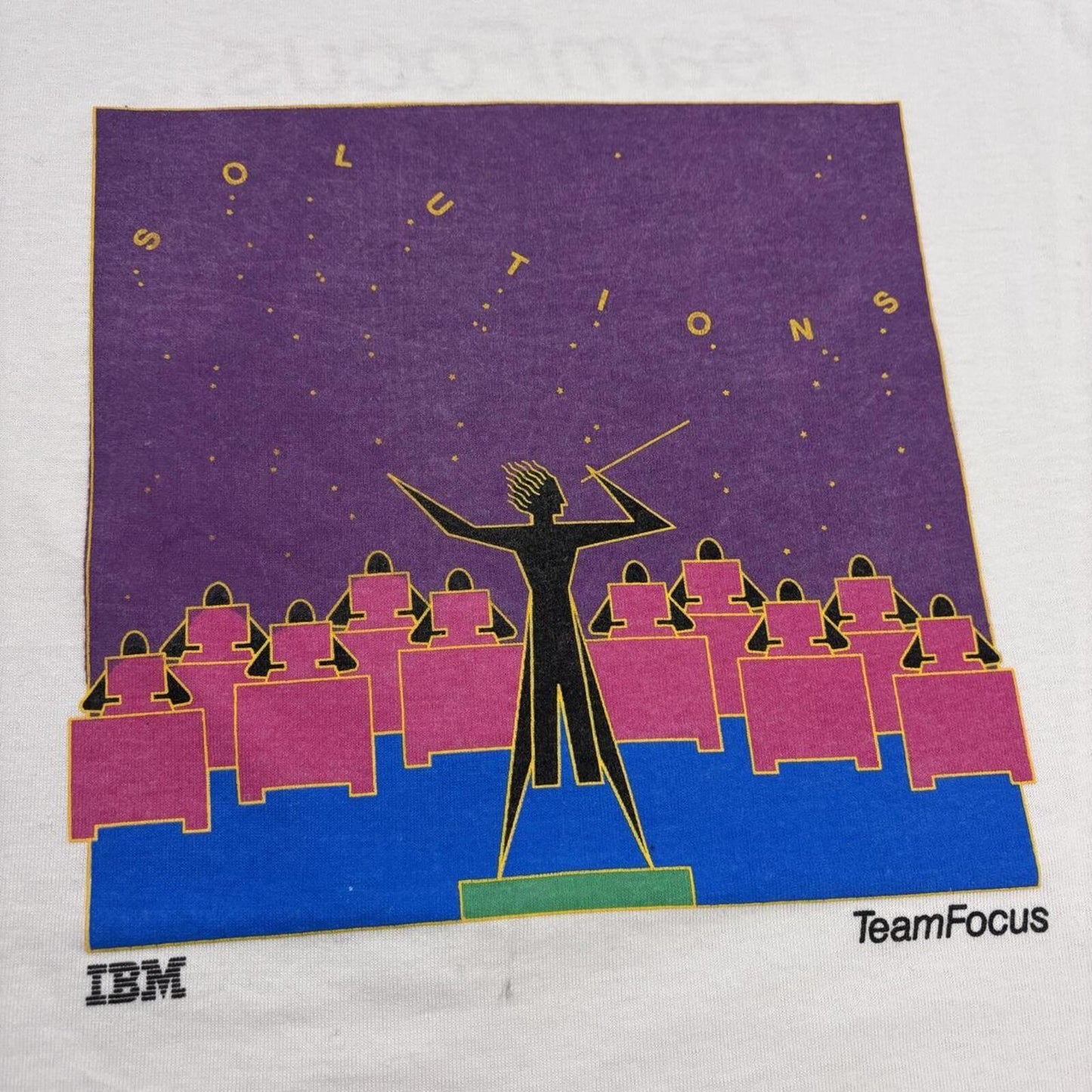 Vintage 90s USA IBM Team Focus orchestra tech software computer t-shirt