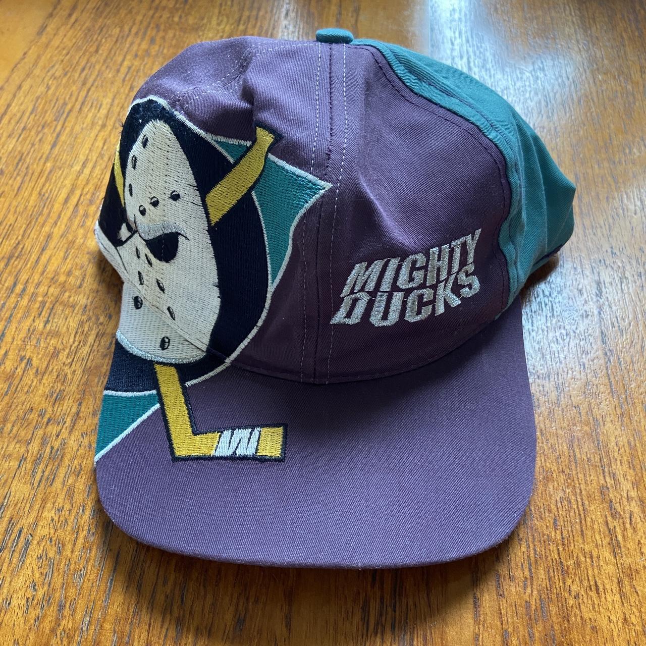 Vintage 90s USA Mighty Ducks Anaheim California NHL ice hockey promotional graphic cap