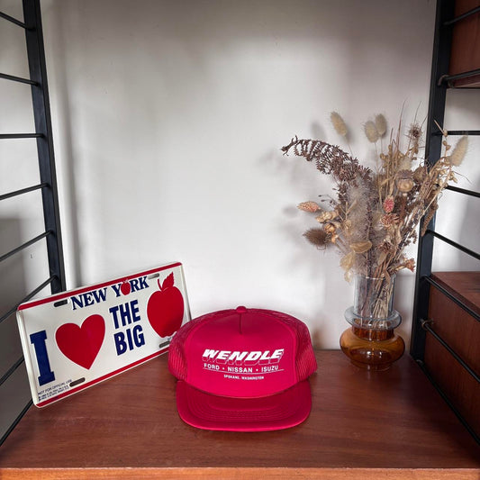Vintage 90s USA Wendle Ford Nissan Isuzu car dealership Spokane Washington trucker cap