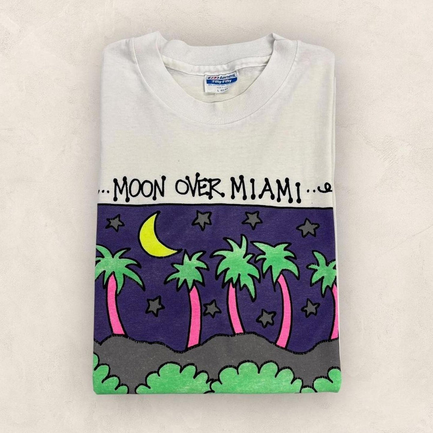 Vintage 90s USA moon over Miami Florida Jubilee souvenir t-shirt