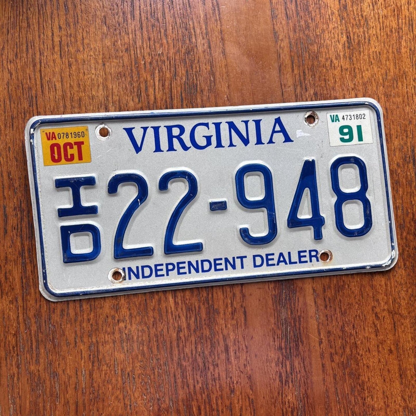 Vintage 90s USA Virginia state American license plate