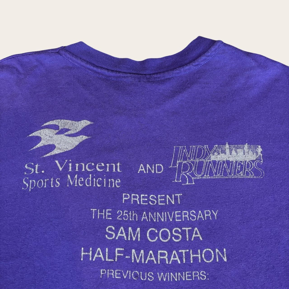 Vintage 90s USA Sam Costa half marathon Indiana road race running t-shirt