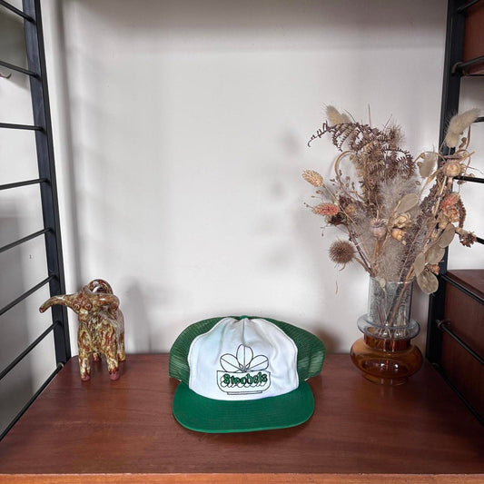 Vintage 90s USA Strobels industrial construction workwear trucker cap