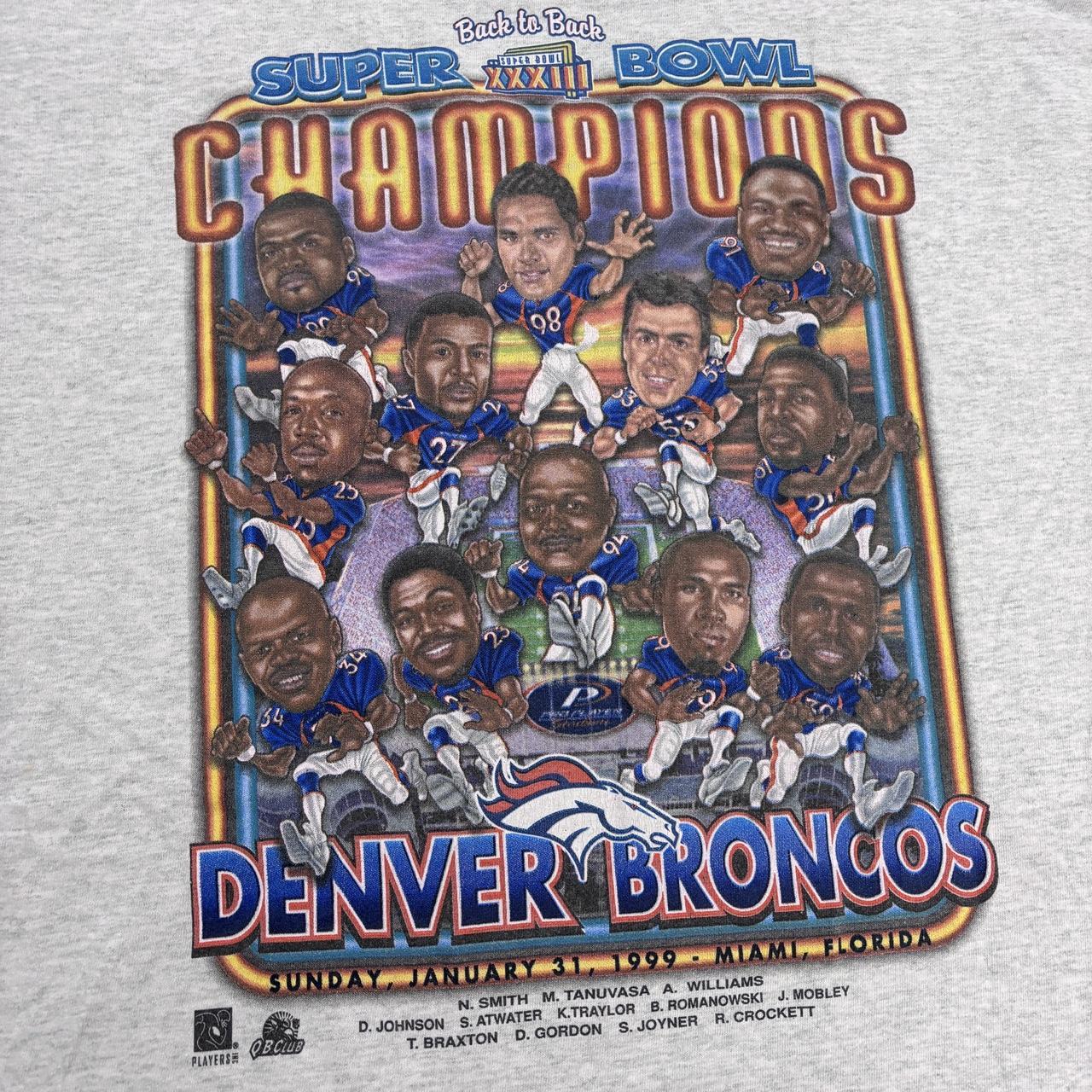 Vintage 90s USA Super Bowl 33 NFL American Football Denver Broncos graphic t-shirt