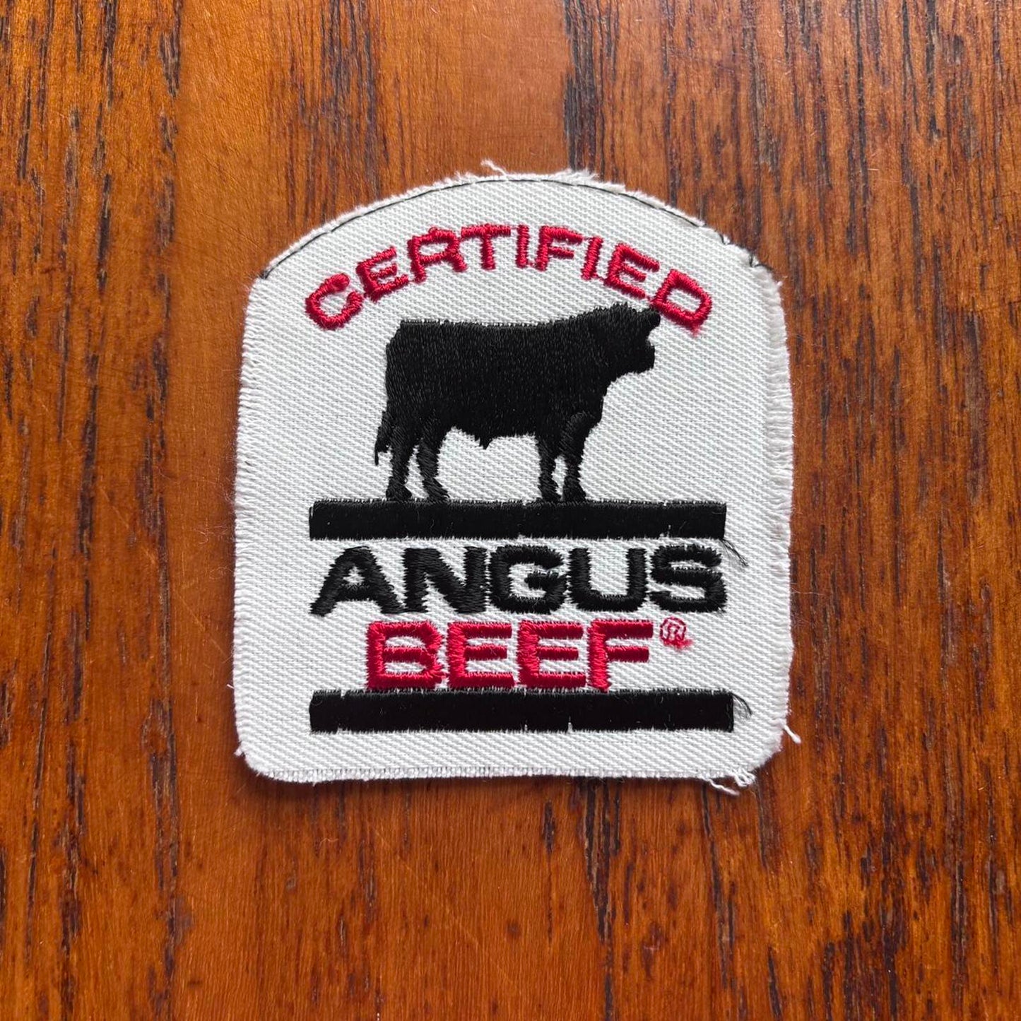 Vintage 90s USA certified Angus beef farming agriculture embroidered patch