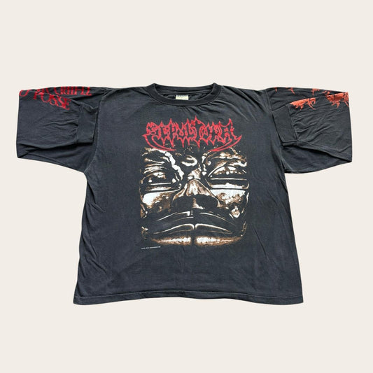 Vintage 90s USA Sepultura third world posse tour heavy metal rock band t-shirt