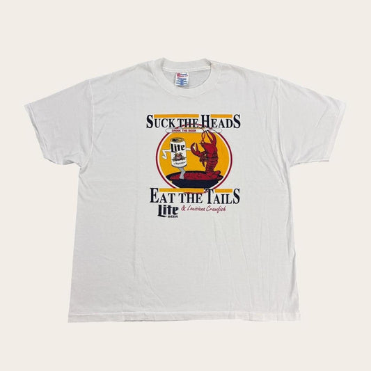 Vintage 90s USA Miller Lite beer Louisiana crawfish graphic t-shirt