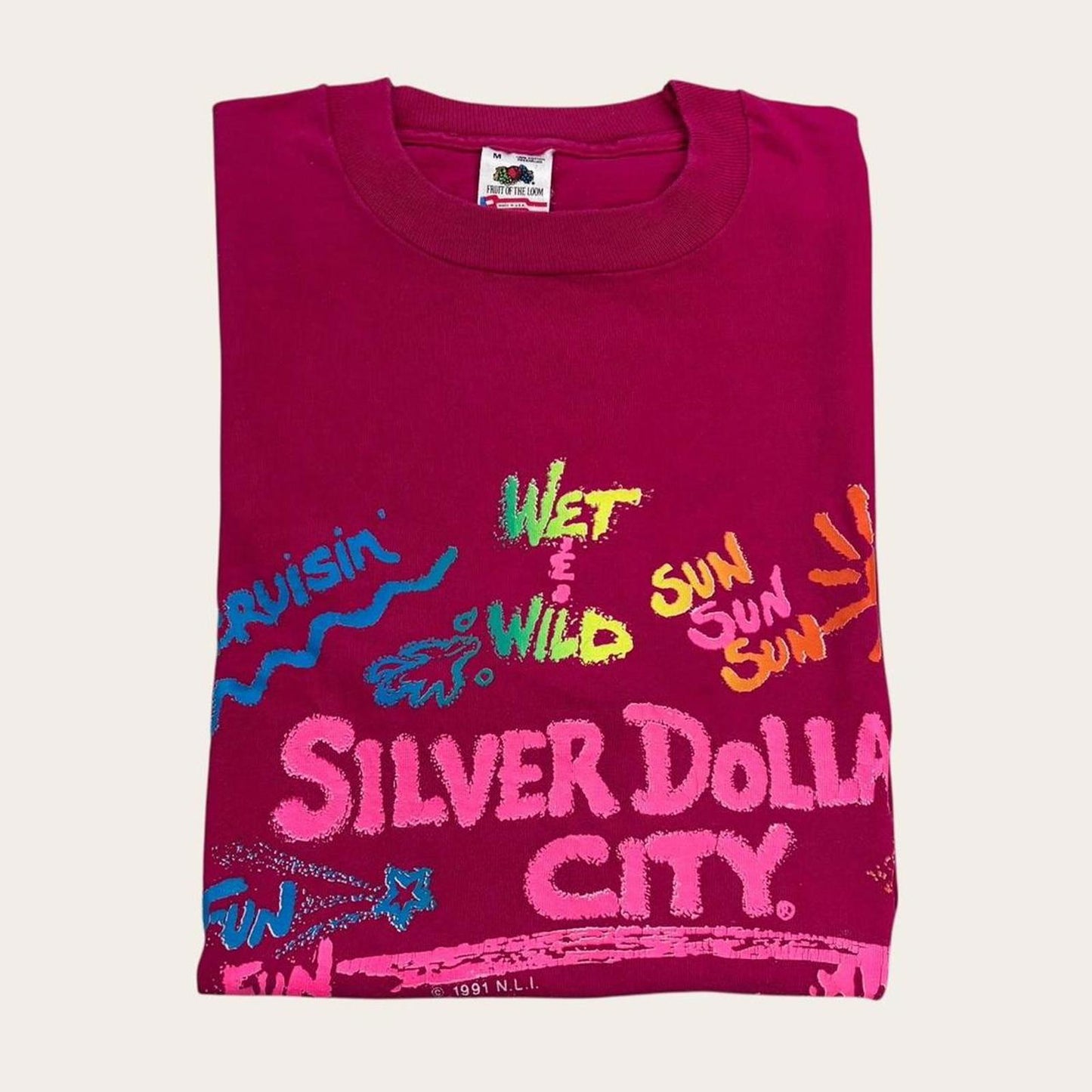 Vintage 90s USA Silver Dollar city theme park Branson Missouri tourist t-shirt
