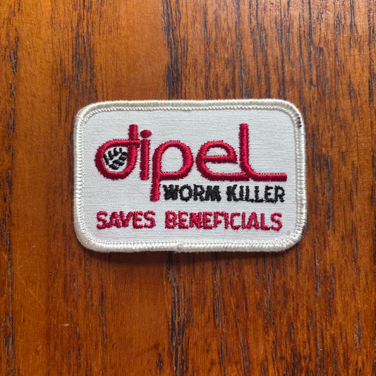 Vintage 90s USA Dipel worm killer agriculture embroidered patch
