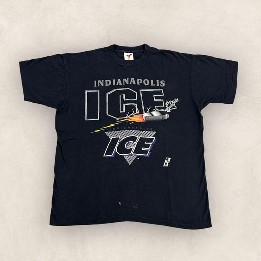 Vintage 90s USA Indianapolis Ice IHL ice hockey graphic t-shirt