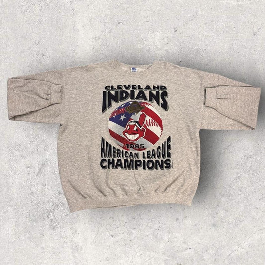 Vintage 90s USA Cleveland Indians MLB baseball World Series champions graphic sweatshirt